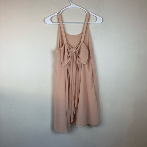 Qing Qing Fashion Light Peach Tank Mini Dress Bow - Picture 5 of 6